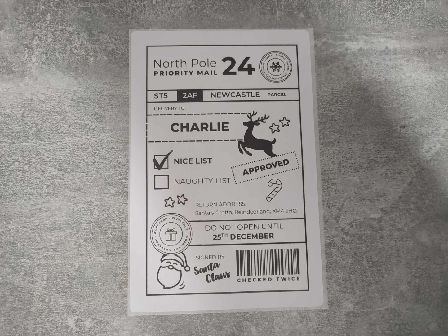 Personalised Christmas Labels 6x4" (15 Labels)