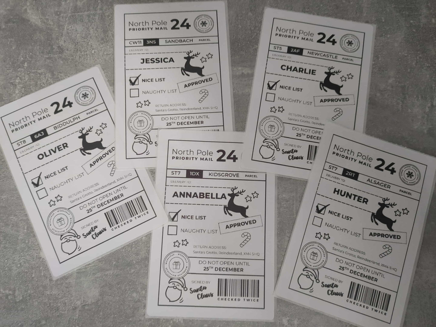 Personalised Christmas Labels 6x4" (15 Labels)