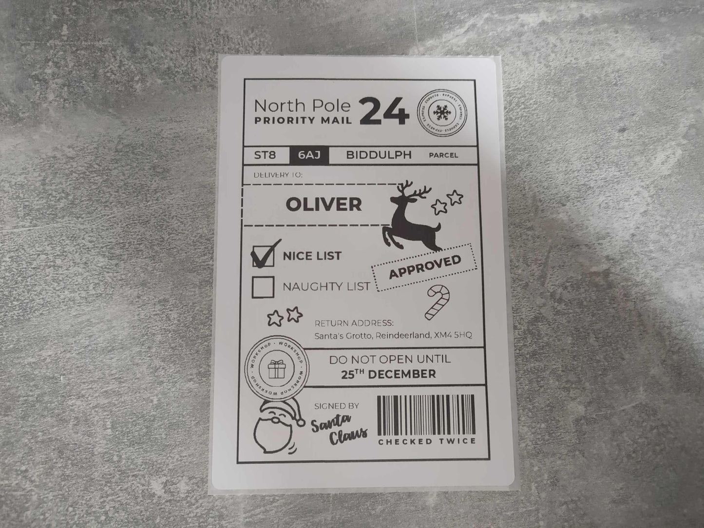 Personalised Christmas Labels 6x4" (15 Labels)