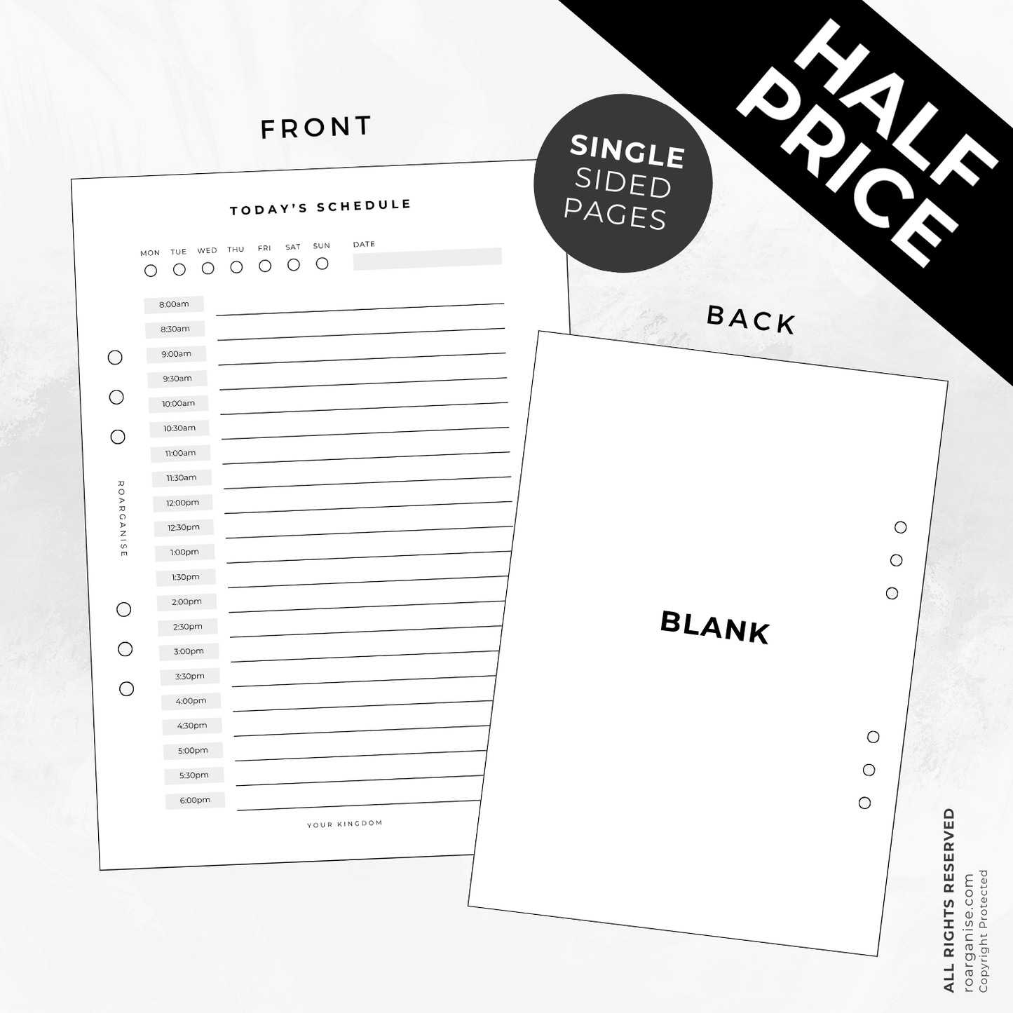 Half Price Today's Schedule
