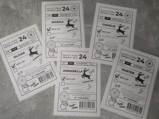 Personalised Christmas Labels 6x4" (15 Labels)