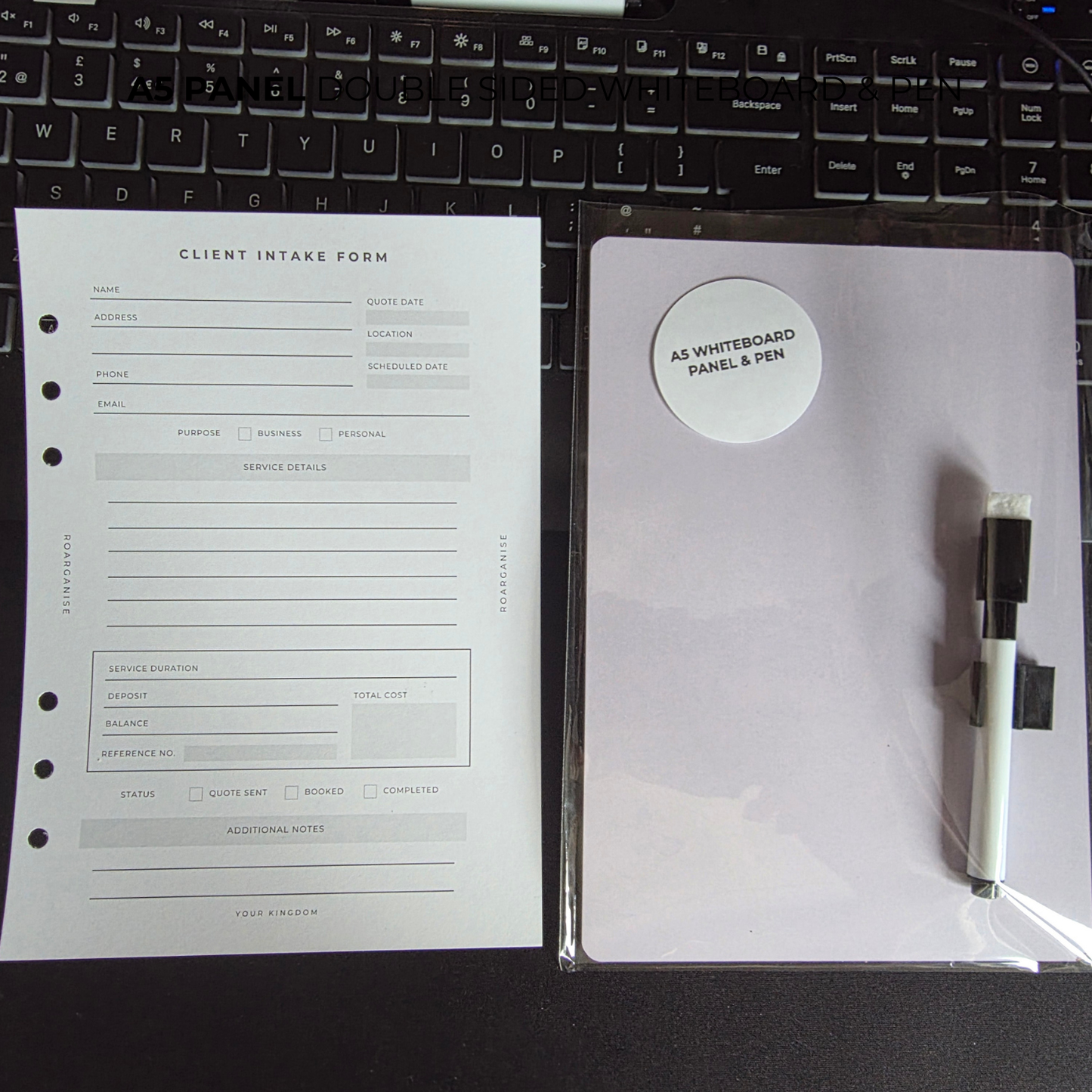 A5 Double-Sided Whiteboard Panel & Pen