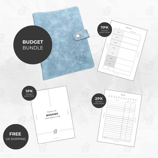 Denim Blue: Professional Denim Blue Budget Binder. A high-quality, 6-ring A5 organiser designed for daily financial tracking.