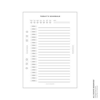 Today’s schedule insert, time management for ADHD and autism, UK Roarganise