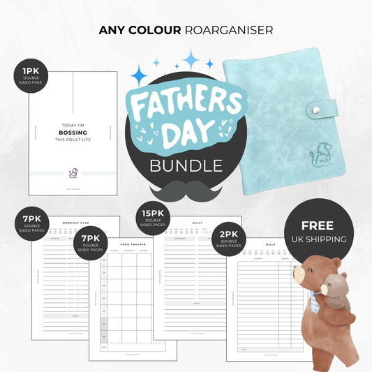 Tactile Paradise Blue vegan leather organiser for men, designed by an autistic-founded business to reduce mental clutter and help dads stay organised with a premium sensory experience.