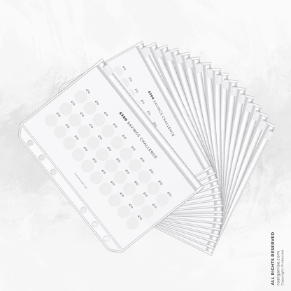 A5 Money Wallet planner insert for storing cash, receipts, savings challenges and budgeting essentials inside your Roarganise organiser.