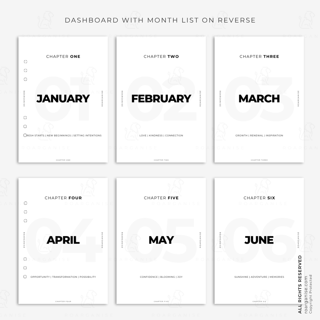monthly planner reverse, daily dated list, appointment planner, monthly organisation, undated A5 inserts, ADHD organisation, autism friendly planner, executive function support, Roarganise inserts, everyday planning