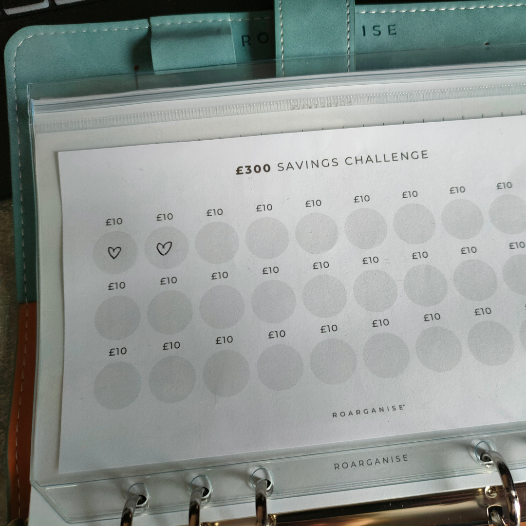 Money wallet insert for A5 organiser, cash and receipt holder, ADHD and autism, UK Roarganise