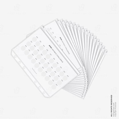 Roarganise Money Wallet featuring two internal pockets for organising cash, cards and receipts. Reusable planner accessory designed to keep your finances organised.