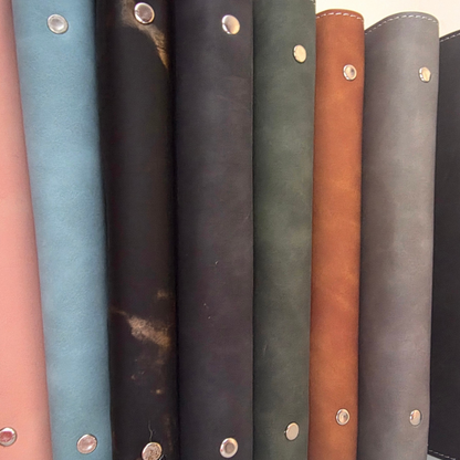 Back cover of the discounted stamped Roarganiser in waterproof vegan faux leather.