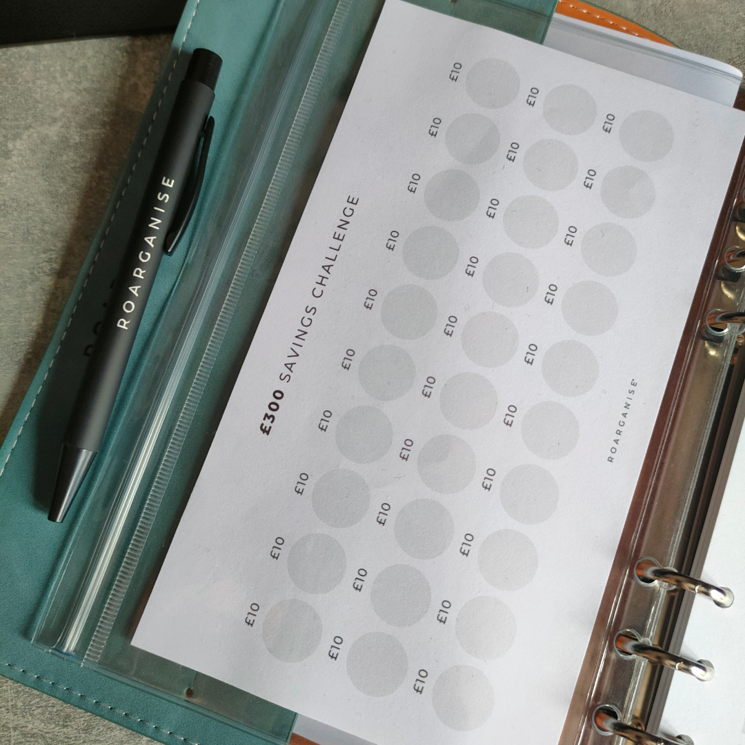 Money wallet insert for A5 organiser, cash and receipt holder, ADHD and autism, UK Roarganise