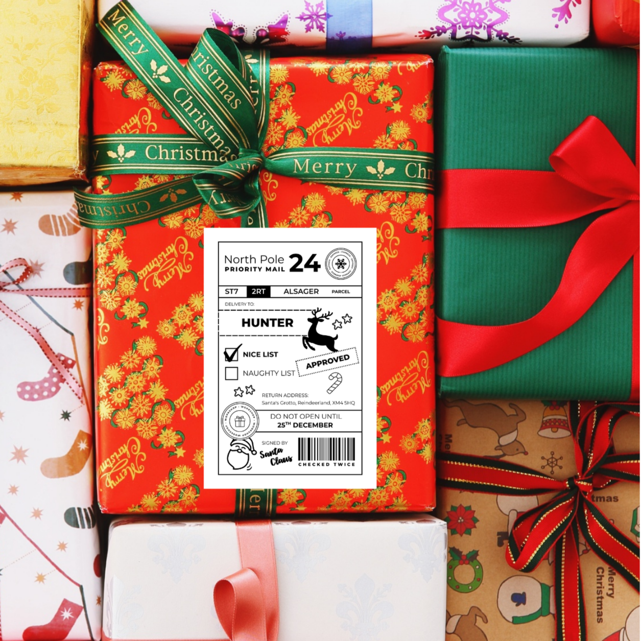 Personalised Christmas Labels 6x4" (15 Labels)