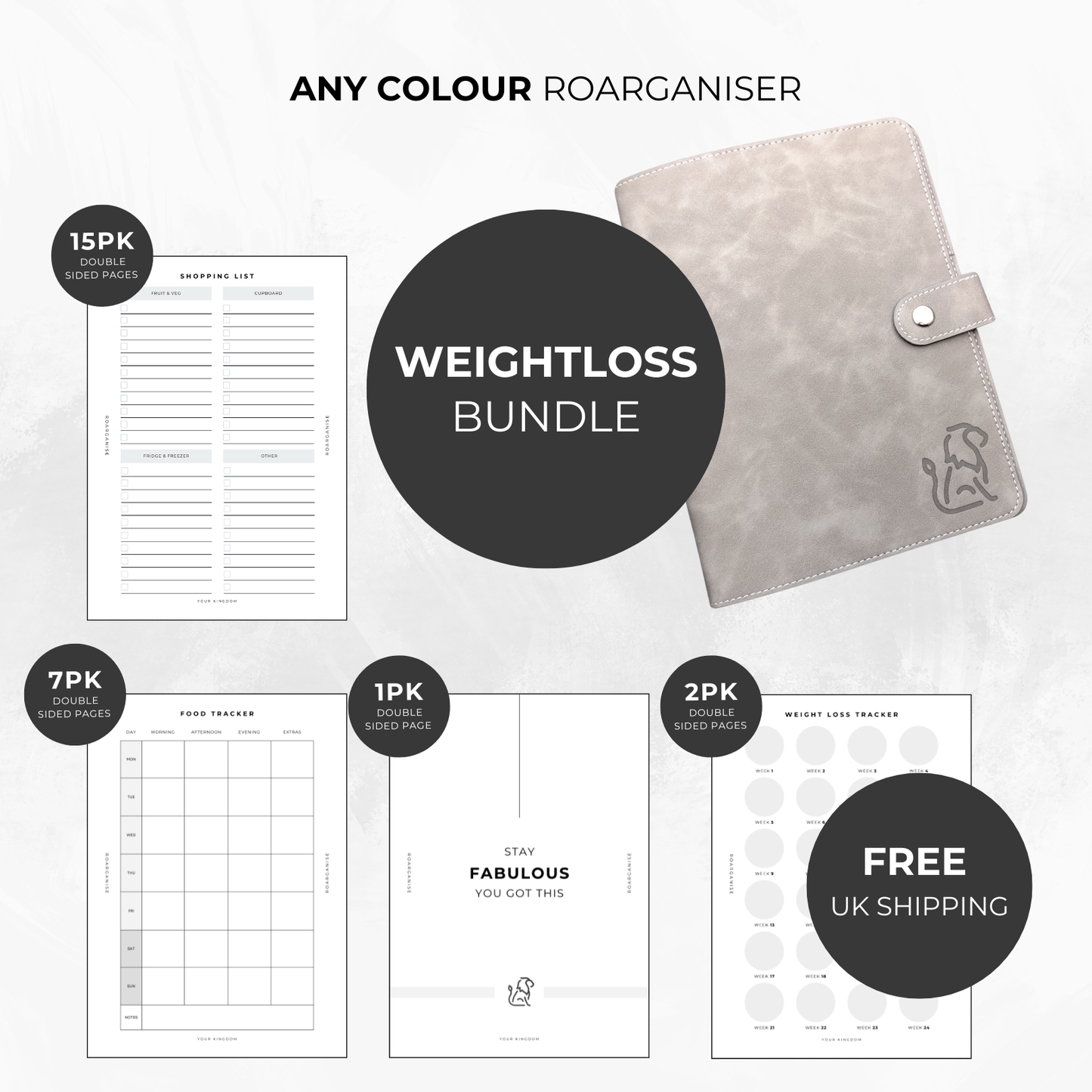 weightloss planner for autism and adhd grey