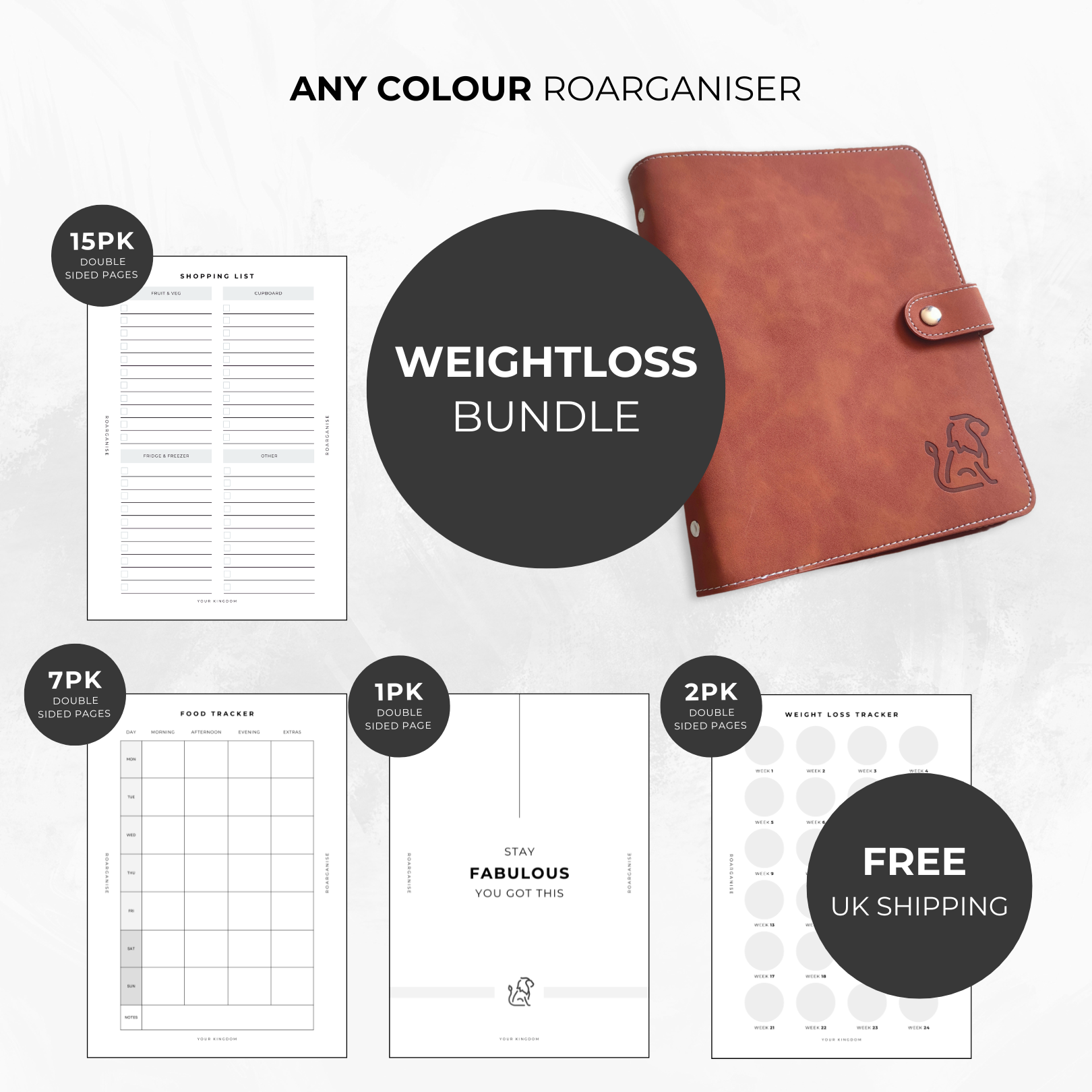 weightloss planner for autism and adhd tan brown
