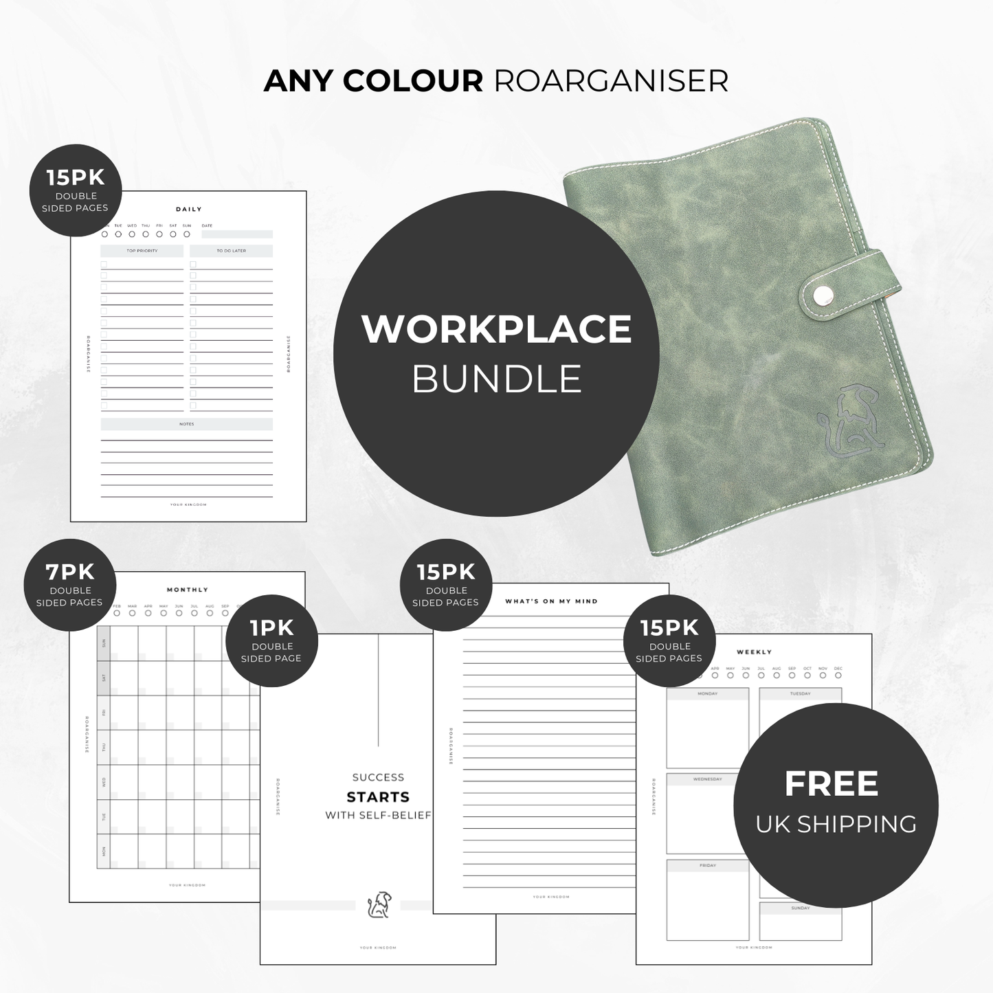 workplace bundle for adhd and autism seaweed green